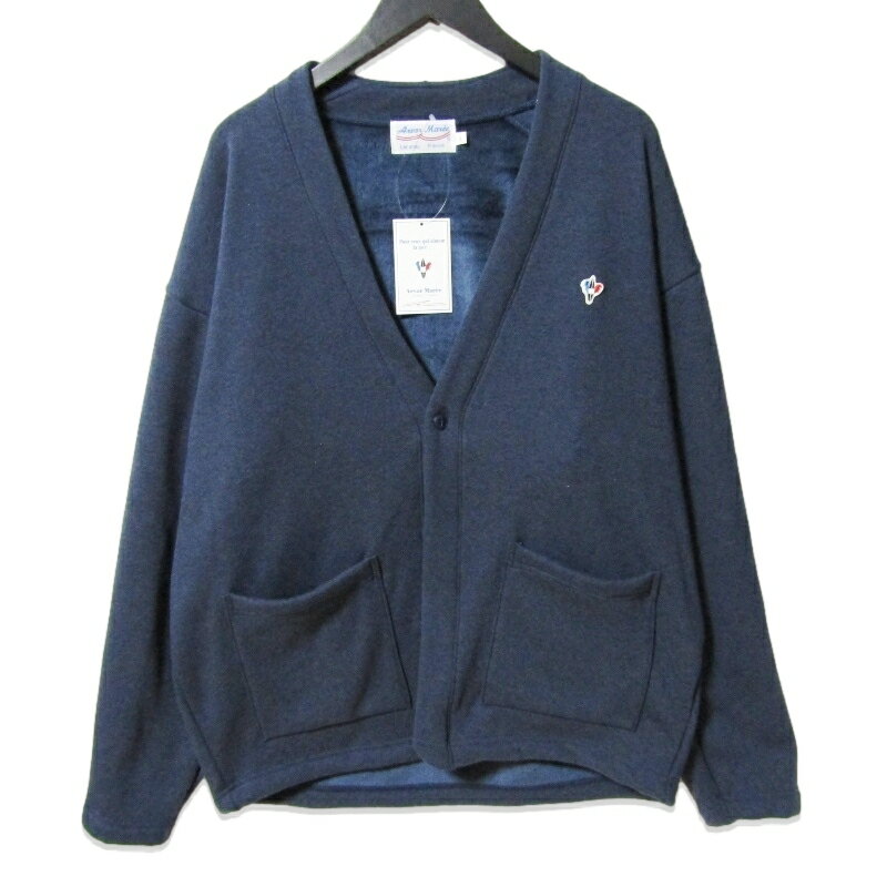 乐天商城 - 【中古】未使用 ARVOR MAREE アルボーマレー カーディガン MJ-VCD-1BT V-NECK CARDIGAN スウェット 日本製 ネイビー 4メンズ 27113511