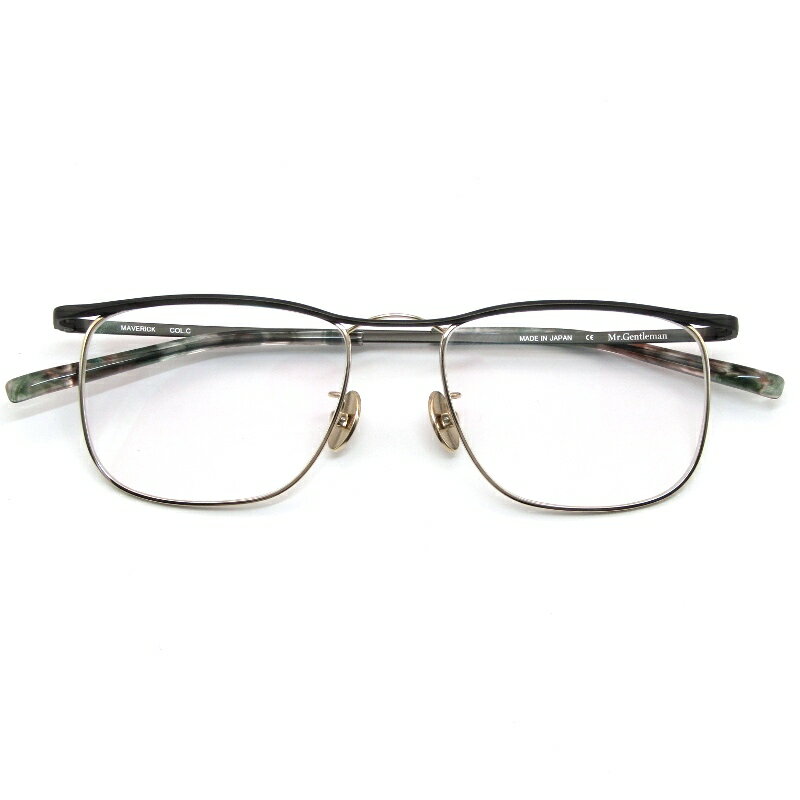 Rakuten - 【中古】未使用 Mr.Gentleman EYEWEAR ミスタージェントルマン メガネフレーム MAVERICK 日本製 マーベリック C Matte Black/Goldウェリントン ツインブリッジ メタル メガネ 眼鏡 サングラス 61005405