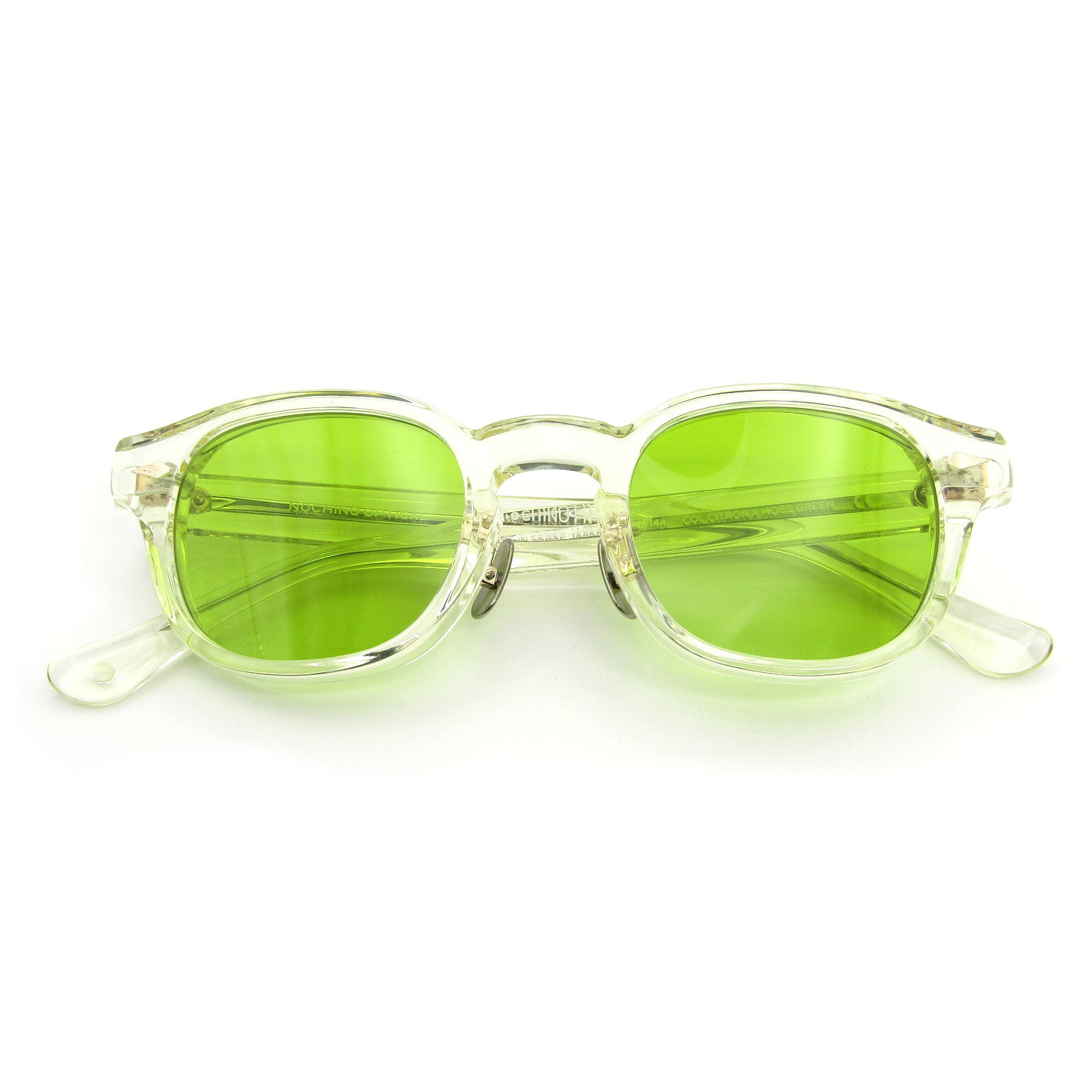 【中古】未使用 NOCHINO OPTICAL ノチノオプティカル サングラス NOCHINO FR ＃4 日本製 ノチノ 非調光 8mm厚フロント CITRONボスリントン 鯖江産 ボストン/ウェリントン MOSS GREEN メガネ 眼鏡 サングラス 54000848