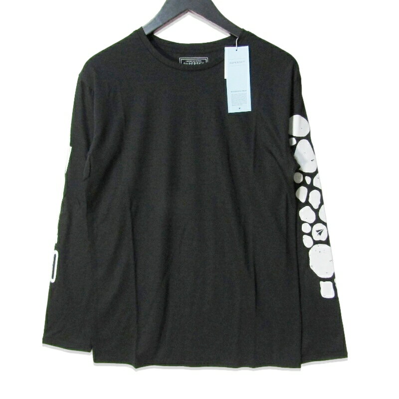 Rakuten - 【中古】未使用 PaperSky ペーパースカイ Merino Multi LS T-shirt PS231317 長袖Tシャツ メリノマルチ グラフィックプリント Black Lウール ポリエステルメンズ 27113531