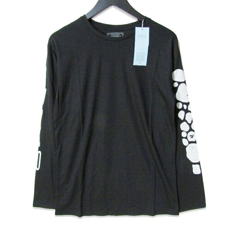 Rakuten - 【中古】未使用 PaperSky ペーパースカイ Merino Multi LS T-shirt PS231317 長袖Tシャツ メリノマルチ グラフィックプリント Black Lウール ポリエステルメンズ 27113532