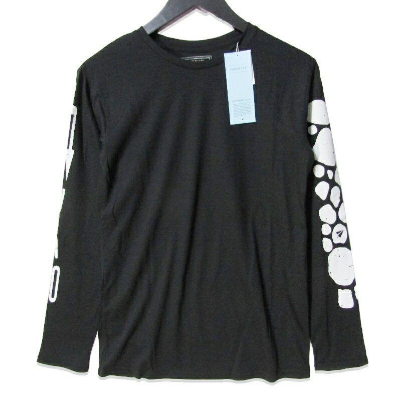 樂天商城 - 【中古】未使用 PaperSky ペーパースカイ Merino Multi LS T-shirt PS231317 長袖Tシャツ メリノマルチ グラフィックプリント Black Sウール ポリエステルメンズ 27113538