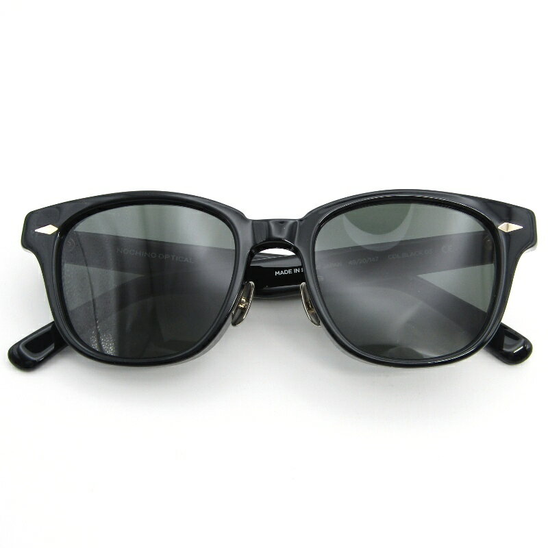 未使用 NOCHINO OPTICAL ノチノオプティカル サングラス SANSUI FR ＃3 日本製 サンスイ 非調光 8mm厚フロント GLOSS BLACKスクエア 鯖江産 D.GREY メガネ 眼鏡 サングラス 54000863