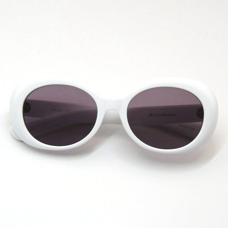 Rakuten - 【中古】未使用 Mr.Gentleman EYEWEAR ミスタージェントルマン サングラス NIRVANA 日本製 ニルヴァーナ オーバル D Whiteフラットレンズ Grey メガネ 眼鏡 サングラス 61005459