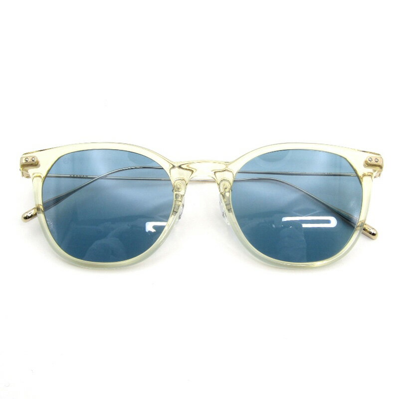 Rakuten - 【中古】美品 EYEVAN アイヴァン サングラス Isley 日本製 アイズレー ペンタゴン/ウェリントン コンビ LLT ライムライト/ゴールドブルー メガネ 眼鏡 サングラス 54000896