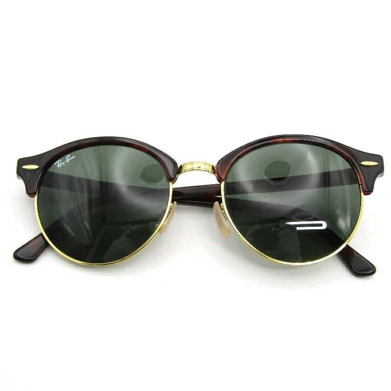 樂天商城 - 【中古】Ray-Ban レイバン サングラス RB4246 CLUBROUND 中国製 クラブラウンド ブロウ コンビ 990 トートイズ/ゴールドサーモントブロー G-15 グリーン メガネ 眼鏡 サングラス 54000898