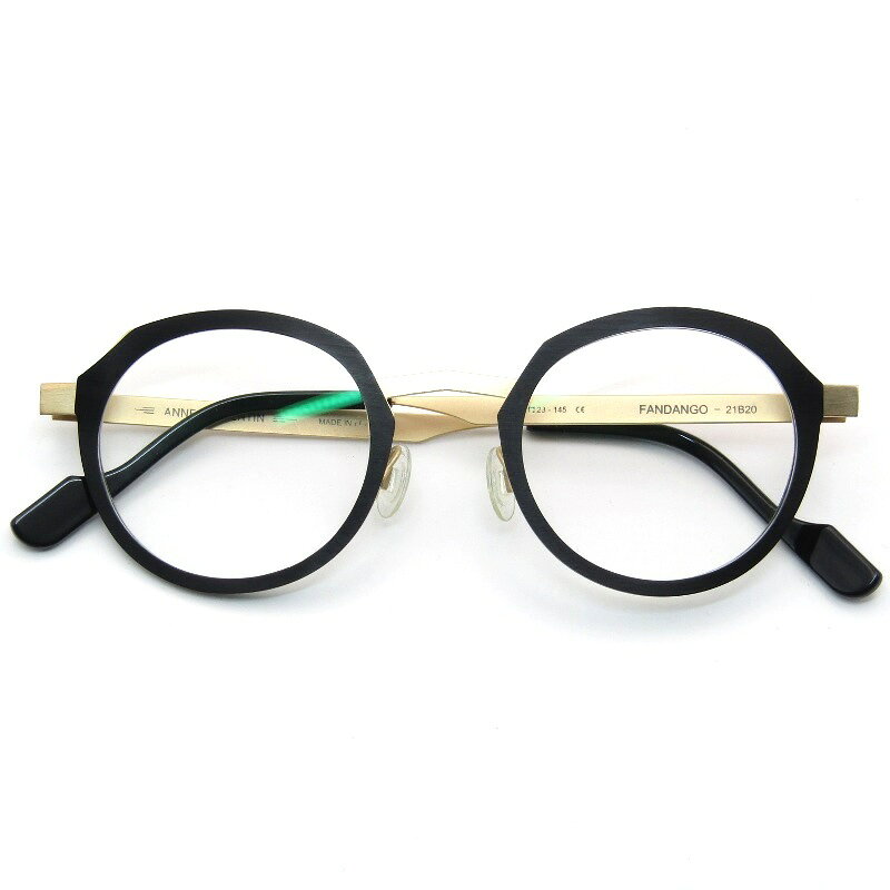 アンバレンタイン ANNE ET VALENTIN 21A07 EIGA ラウンドシェイプ メガネ 眼鏡 フレーム：ベージュ系 45□22-148【極上美品】【中古】 アンバレンタイン ANNE ET VALENTIN 21A07 EIGA ラウンドシェイプ