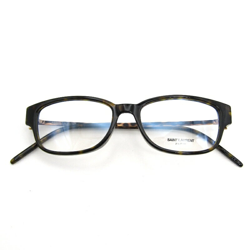 Rakuten - 【中古】美品 SAINT LAURENT PARIS サンローラン メガネフレーム SL M48-F イタリア製 ウェリントン フルフィット 004 ブラウンデミコンビ YSLロゴ メガネ 眼鏡 サングラス 54000932