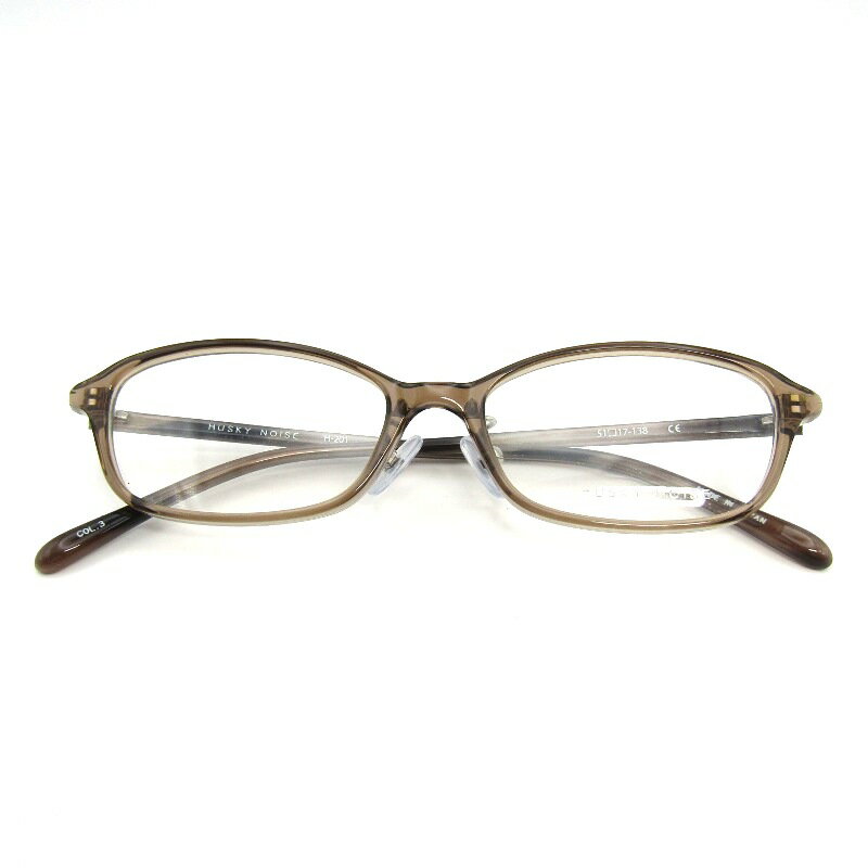 Rakuten - 【中古】未使用 HUSKY NOISE ハスキーノイズ メガネフレーム H-201 日本製 レディース スクエア 3 LightBrown-GrayBrown メガネ 眼鏡 サングラス 54000957