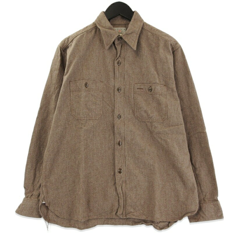 Rakuten - 【中古】BUZZ RICKSON'S バズリクソンズ 長袖シャツ BR26082 COTTON COVERT WORK SHIRT コットン ワークシャツ 日本製 ブラウン Mメンズ 71015741