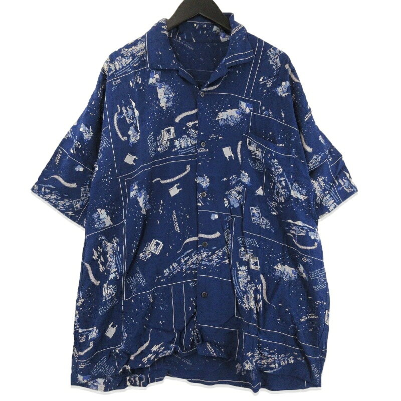 Rakuten - 【中古】Porter Classic ポータークラシック 半袖アロハシャツ FRENCH FILM フレンチフィルム 半袖シャツ 日本製 開襟 ネイビー Lオープンカラー メンズ 71015742
