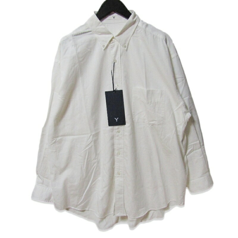 Rakuten - 【中古】未使用 Y ワイ 長袖シャツ 165-5150385 ORGANIC COTTON WASHER SATIN SHIRT ボタンダウン ホワイト 白 Lメンズ 27113710