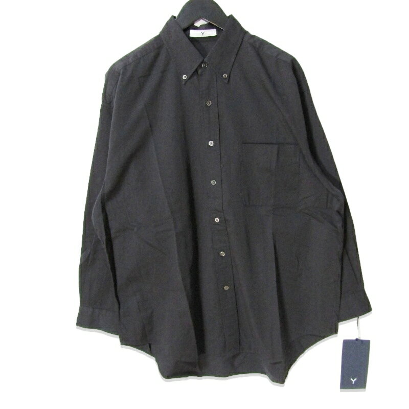 Rakuten - 【中古】未使用 Y ワイ 長袖ボタンダウンシャツ 165-5250385 ORGANIC COTTON WASHER SATIN SHIRT ネイビー Mメンズ 27113713
