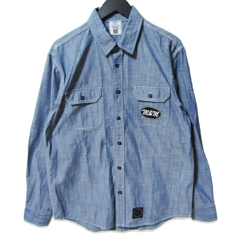 樂天商城 - 【中古】未使用 M&M エムアンドエム 長袖シャンブレーシャツ 21-MSH-003 CHAMBRAY WORK L/S SHIRT ブルー Mメンズ 27113736