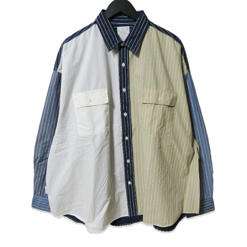 Rakuten - 【中古】Stripes For Creative ストライプスフォークリエイティブ 長袖シャツ CRAZY SHIRT S.F.C. クレイジーパターン マルチ XXXXLストライプ コットン ナイロン 日本製メンズ 27113743
