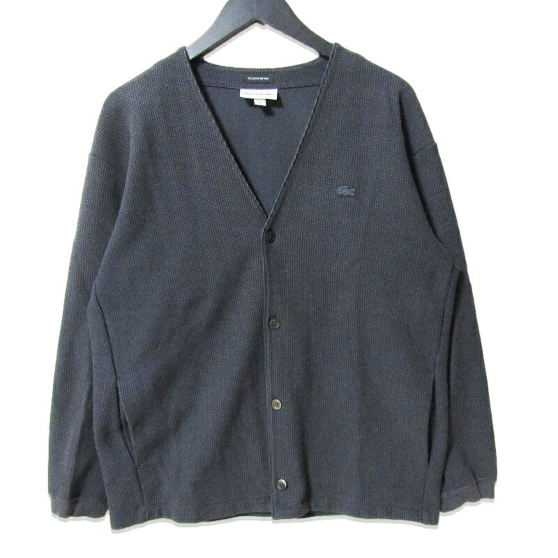 乐天商城 - 【中古】LACOSTE ラコステ カーディガン SH715MJ EXCLUSIVE EDITION 1TONE CARDIGAN 鹿の子 1トーン ブラック 黒 3メンズ 27113746
