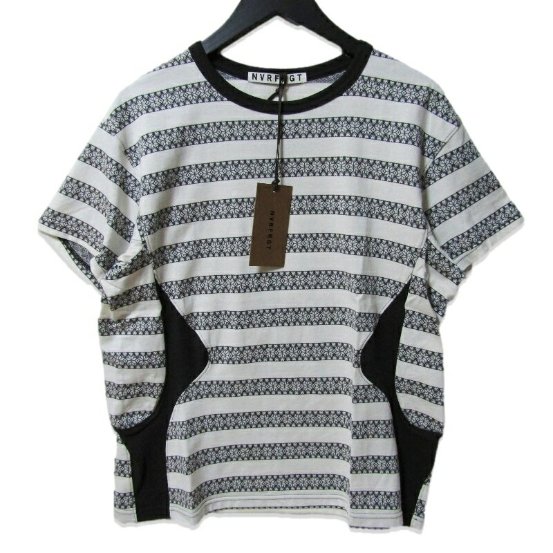 Rakuten - 【中古】未使用 NVRFRGT ネヴァーフォーゲット NORDIC PATTERN JACQUARD T-SHIRT NF251T05 半袖Tシャツ ホワイト 白 2ノルディックパターン ボーダーメンズ 27113768