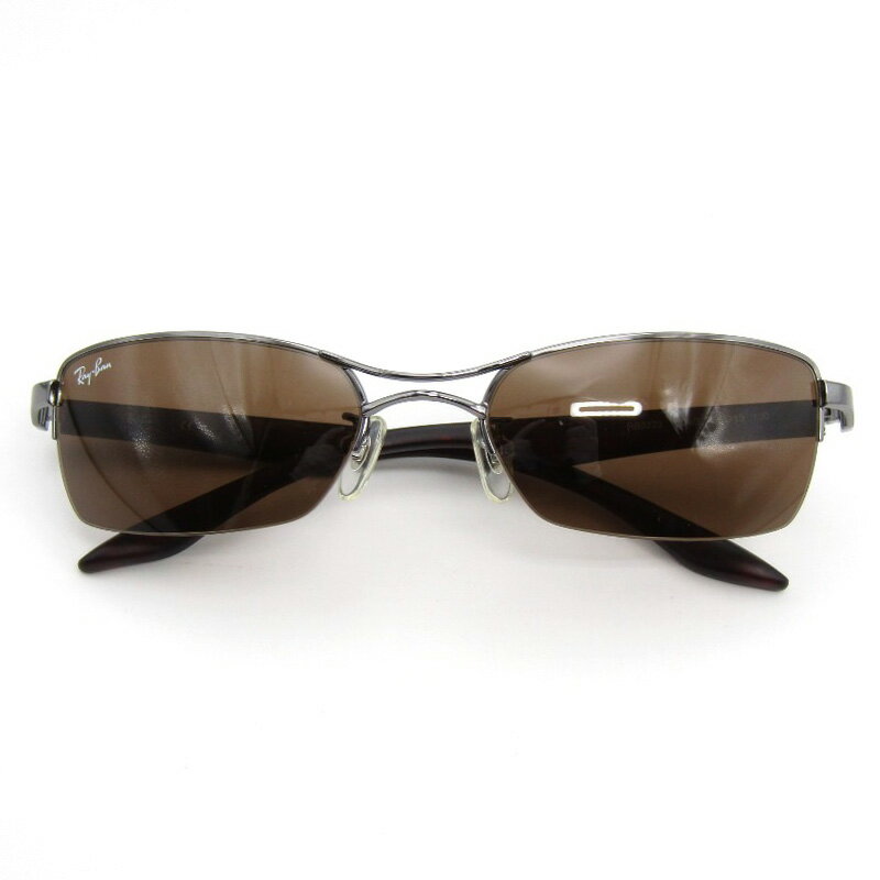 Rakuten - 【中古】未使用 Ray-Ban レイバン サングラス RB3223 新庄剛志モデル イタリア製 HIGHSTREET スクエア ハーフリム 004/3 シルバーナイロール ハイストリート ブラウン メタル メガネ 眼鏡 サングラス 54000964