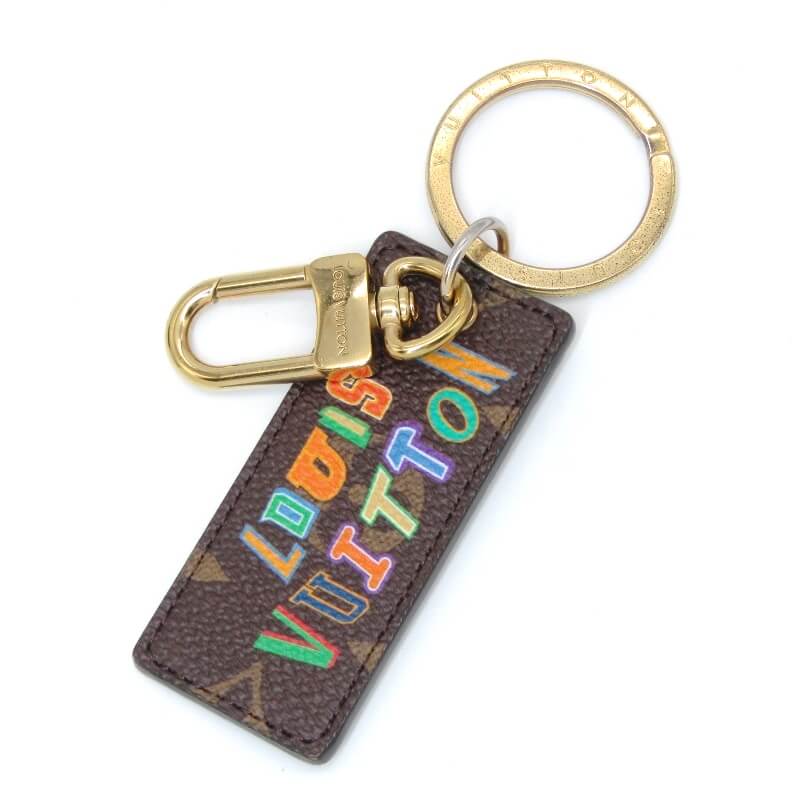 【中古】Louis Vuitton ルイヴィトン キーホルダー MP3019 NBAコラボ ポルトクレ モノグラム レターズ バッグチャーム ブラウン キーホルダー BC0231 2021年 フランス製 レザー 28012591