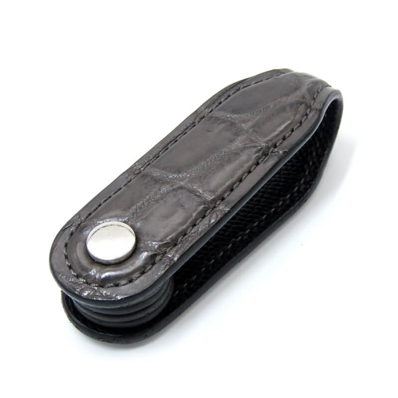 美品 WILDSWANS ワイルドスワンズ キーケース クロコダイル GUARDAR ガルダール キーホルダー グレー レザー 28012603