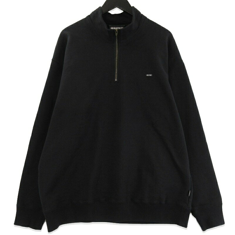 【中古】GOD SELECTION XXX ゴットセレクショントリプルエックス ハーフジップ スウェット プルオーバー 裏起毛 ブラック 黒 Lメンズ 71015774
