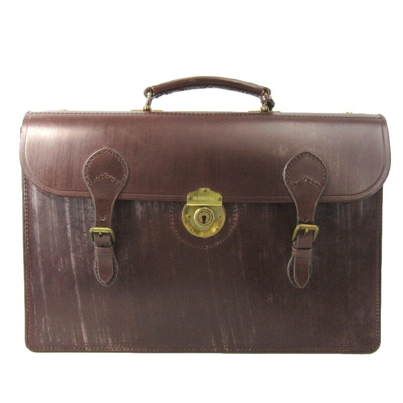 Rakuten - 【中古】美品 GLENROYAL グレンロイヤル 2COMPARTMENT BRIEF CASE 174254 ブライドルレザー 2室 ブリーフケース ダレスバッグ CIGAR英国製 バッグ 鞄 61005599