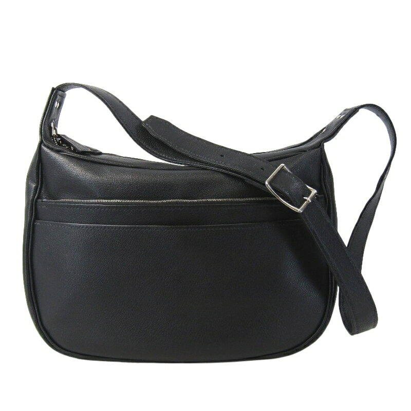 Rakuten - 【中古】美品 Rei leather レイレザー ショルダーバッグ アルランゴートシュリー 内装シープスエード レザーバッグ ブラック 黒斜め掛け 山羊革バッグ 鞄 61005601