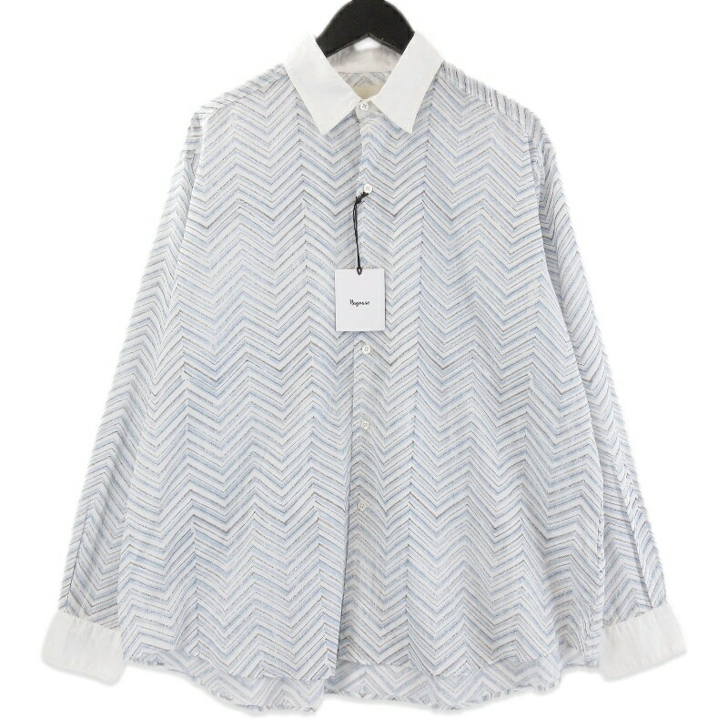 樂天商城 - 【中古】未使用 nagoune ナゴウネ Cotton block print cover up shirt NG-26SS-SH01 長袖シャツ 総柄 OFF WHITE Mメンズ 71015820