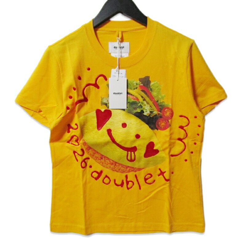 乐天商城 - 【中古】未使用 doublet ダブレット KETCHUP MESSAGE OMURICE T-SHIRT 26SS30CS426 半袖Tシャツ グラフィックプリント YELLOW Mメンズ 27113779