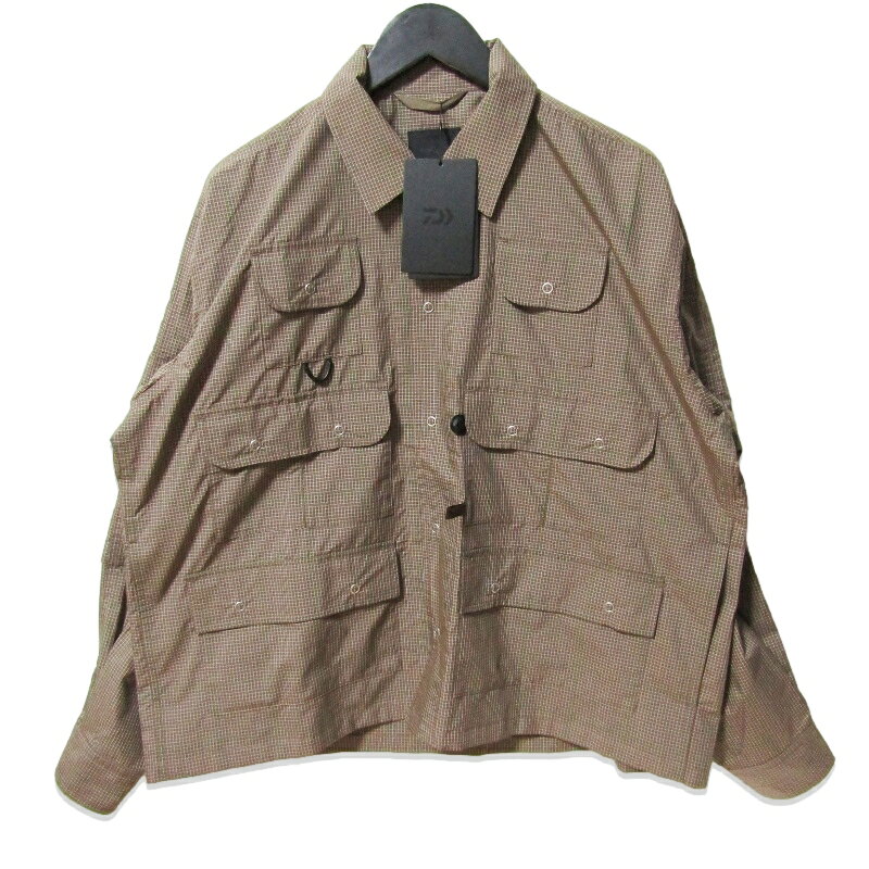 Rakuten - 【中古】未使用 DAIWA PIER39 ダイワピア39 TECH MULTI FISHING POCKET SHIRT L/S BE-85026 フィッシングシャツ チェック BROWN GRAY Sシャツジャケット 長袖シャツメンズ 27113822