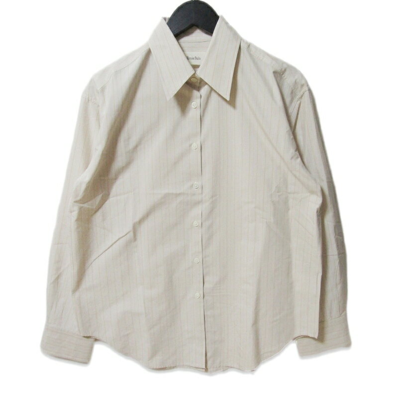 樂天商城 - 【中古】Ernie Palo アーニーパロ 長袖シャツ EP09FSH01 Silk Cotton Stripe Shirt レディース ストライプ シルク ベージュ 36コットン 日本製レディース 27113835