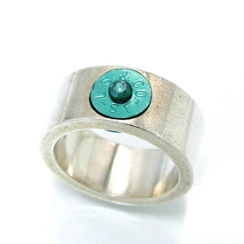 Rakuten - 【中古】BUTTON WORKS ボタンワークス リング ヴィンテージリーバイスリベット ブルー BW Dead Stock LS Rivet Ring BW-0166 20.5号 SV925 シルバー 28012677