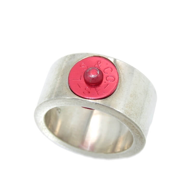 樂天商城 - 【中古】BUTTON WORKS ボタンワークス リング ヴィンテージリーバイスリベット レッド BW Dead Stock LS Rivet Ring BW-0166 SV925 13号 シルバー 28012679