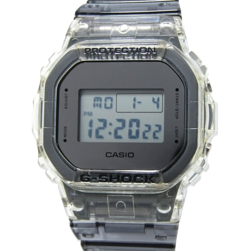 CASIO G-SHOCK Gショック DW-5600SK-1DR スケルトン Clear Skeleton 海外モデル 並行輸入 デジタル スクエア グレー カシオ 腕時計 28012686