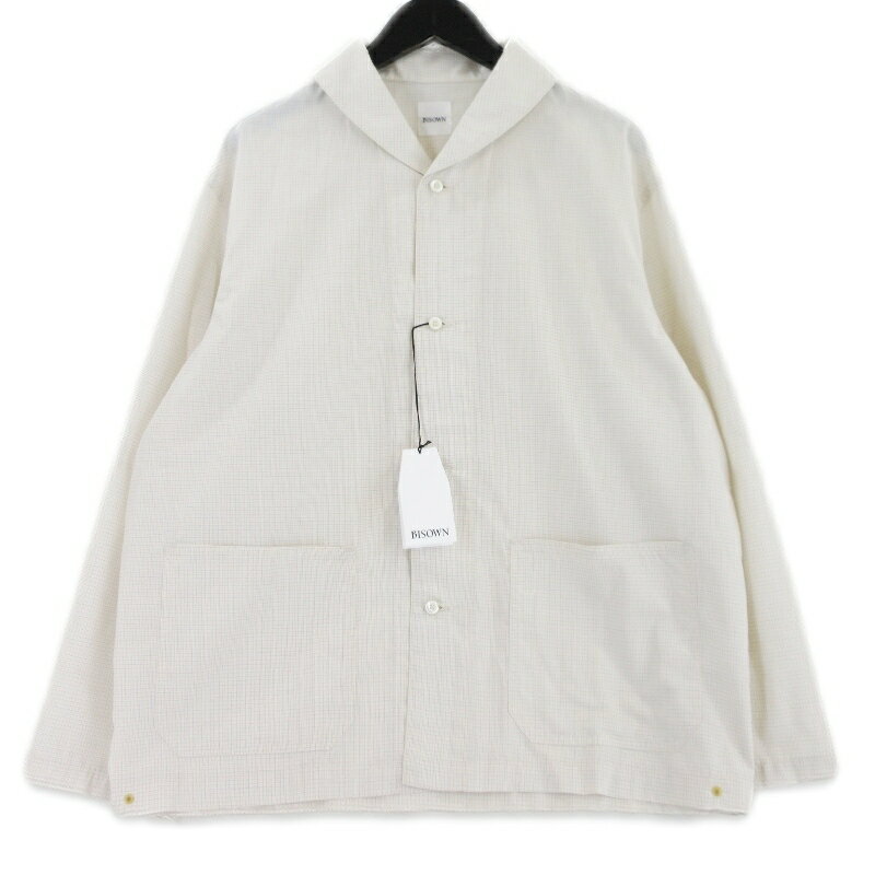 Rakuten - 【中古】未使用 BISOWN ビソウン DSADSTOCK TC MINICHECK SHAWL SHIRTS 26S-BIS-BZ07E ショールカラー 長袖シャツ MINI YELLOW CHECK 3 デッドストック生地 チェック メンズ 99000976
