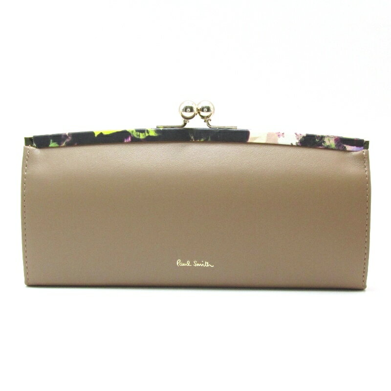 Rakuten - 【中古】美品 Paul Smith ポールスミス 長財布 がま口 PWD645 ヘイジーパンジートリム ブラウンレザー 61005638
