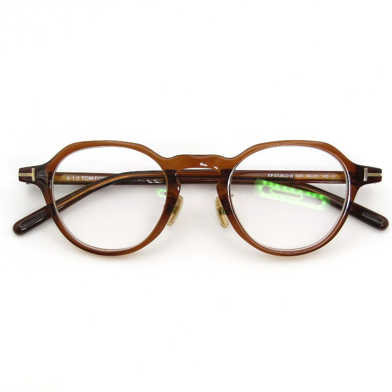 樂天商城 - 【中古】TOM FORD トムフォード メガネフレーム TF5726-D-B 度入り イタリア製 クラウンパント 日本企画 045 クリアブラウン/ゴールド メガネ 眼鏡 サングラス 54001015