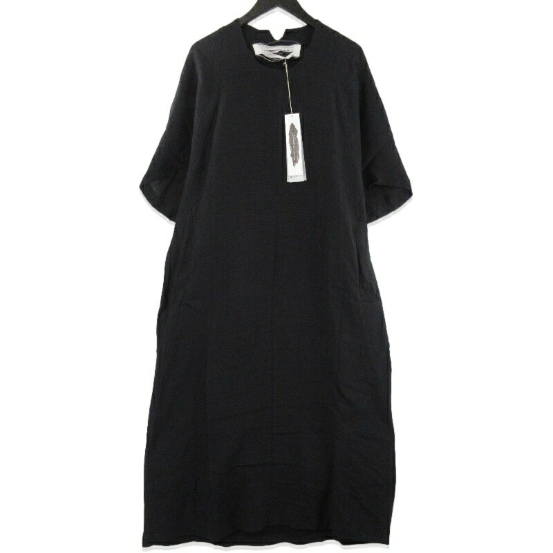 Rakuten - 【中古】未使用 individual sentiments インディビジュアルセンチメンツ 半袖ワンピース OP36W-RCL1 レディース Woven ブラック 黒 FSeam Line Raglan Dress ウィメンズレディース71015785