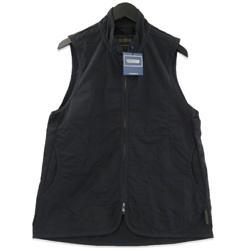 Rakuten - 【中古】未使用 LAVENHAM ラベンハム Zipped High Neck Gilet LV13008 ハイネックジレ ベスト ダブルジップ ブラック 黒 Sリモンタナイロンメンズ 71015881