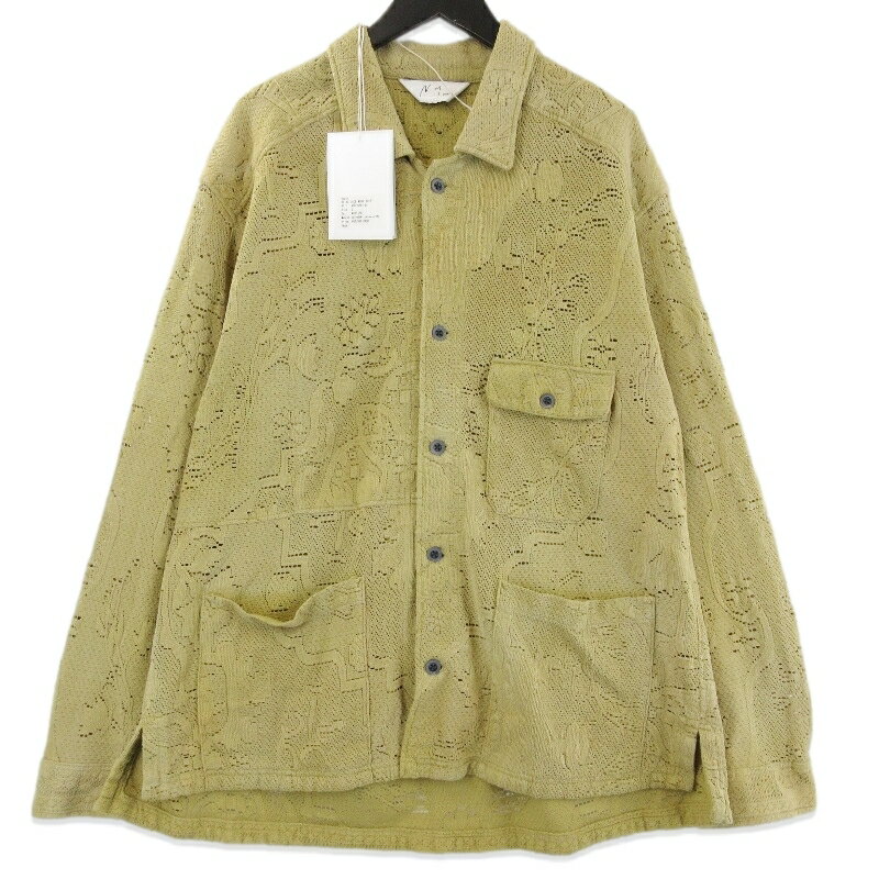 樂天商城 - 【中古】未使用 ANCELLM アンセルム AGING LACE WORK SHIRT ANC-SH81-B エイジングレースワークシャツ 長袖シャツ MUSTARD イエロー 2メンズ 71015887
