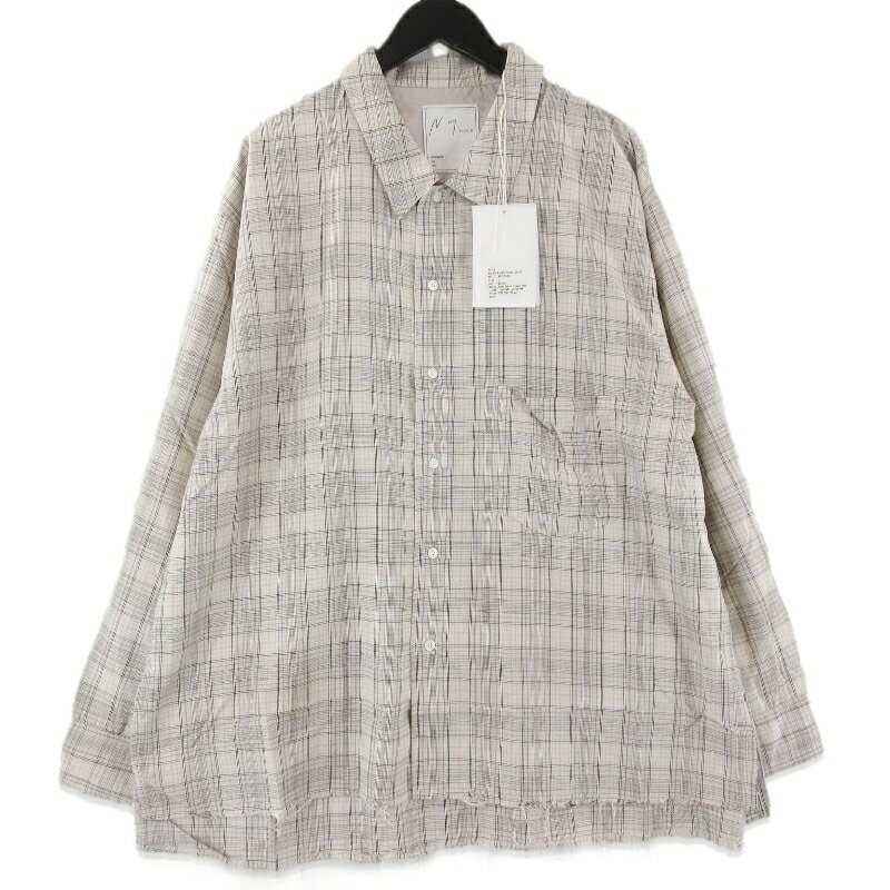 Rakuten - 【中古】未使用 ANCELLM アンセルム AGING RAYON CHECK SHIRT ANC-SH80 エイジングレーヨンチェックシャツ 長袖シャツ ベージュ 2メンズ 71015891