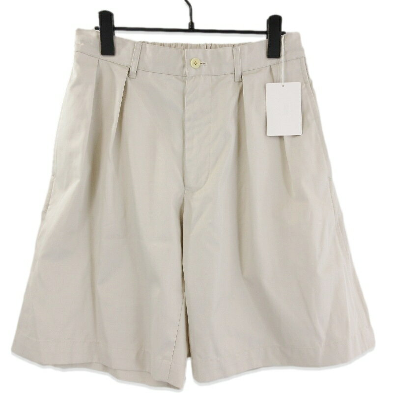 Rakuten - 【中古】未使用 ERA. イーラ SUMMER GABARDINE CLASSIC SHORTS TL05SG ショートパンツ ダブルプリーツ コットンギャバジン ベージュ M日本製メンズ 71015905