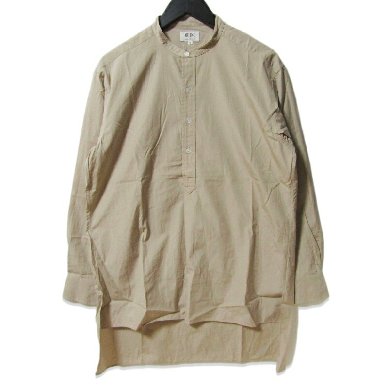 樂天商城 - 【中古】美品 BRITISH MADE ブリティッシュメイド オフィサーシャツ プリマス 長袖シャツ プルオーバー ロング グレージュ Mスタンドカラー コットン 日本製メンズ 27113874