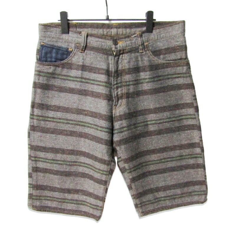 乐天商城 - 【中古】JELADO ジェラード ハーフパンツ ブランケットボーダー ROCKSTAR GARMENTS ショーツ コットン グレー 34メンズ 27113879