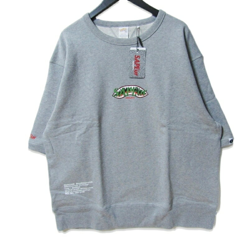 乐天商城 - 【中古】未使用 SAPEur サプール SHARKMOUTH S/S SWEAT A0022-179 半袖 スウェットシャツ グレー XXLメンズ 27113889