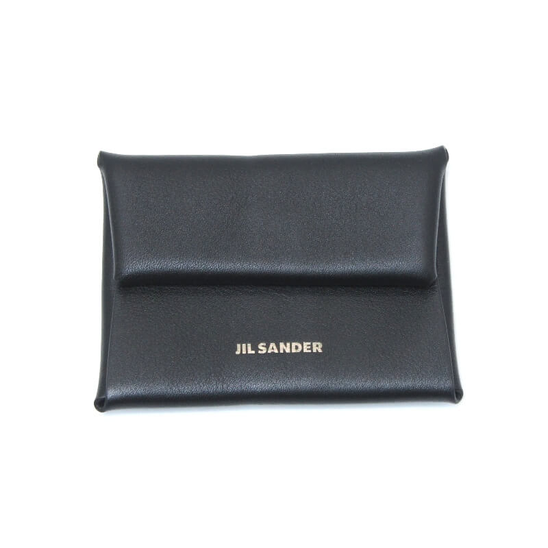 乐天商城 - 【中古】美品 JIL SANDER ジルサンダー 小銭入れ J26UI0004 FOLDED MINI PURSE コインケース ブラック 黒 レザー 28012722