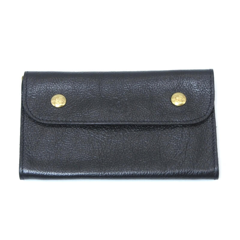 樂天商城 - 【中古】美品 IL BISONTE イルビソンテ フラップウォレット 54_1_ 411188 ミドルサイズ 牛革 イタリア製 ブラック 黒 レザー 28012735