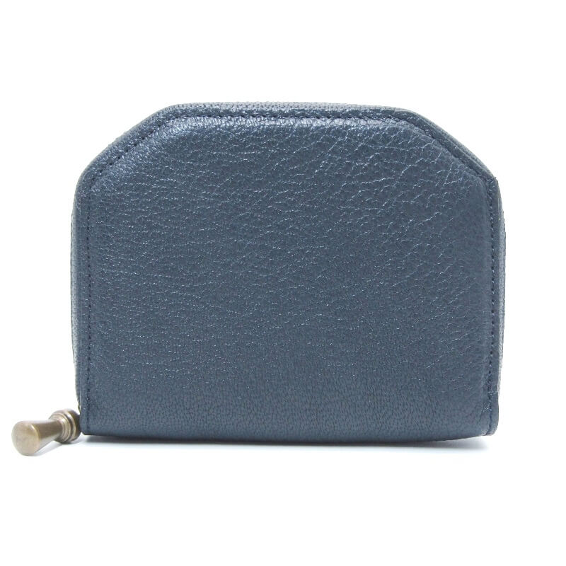 美品 POSTALCO ポスタルコ ケトルジッパーウォレット スモール 60017 ジオロジーゴートスキン Kettle Zipper イブニングブルー Wallet Small 内装カーフスキン/ピッグスキン ミニ財布 日本製 レザー 28012744