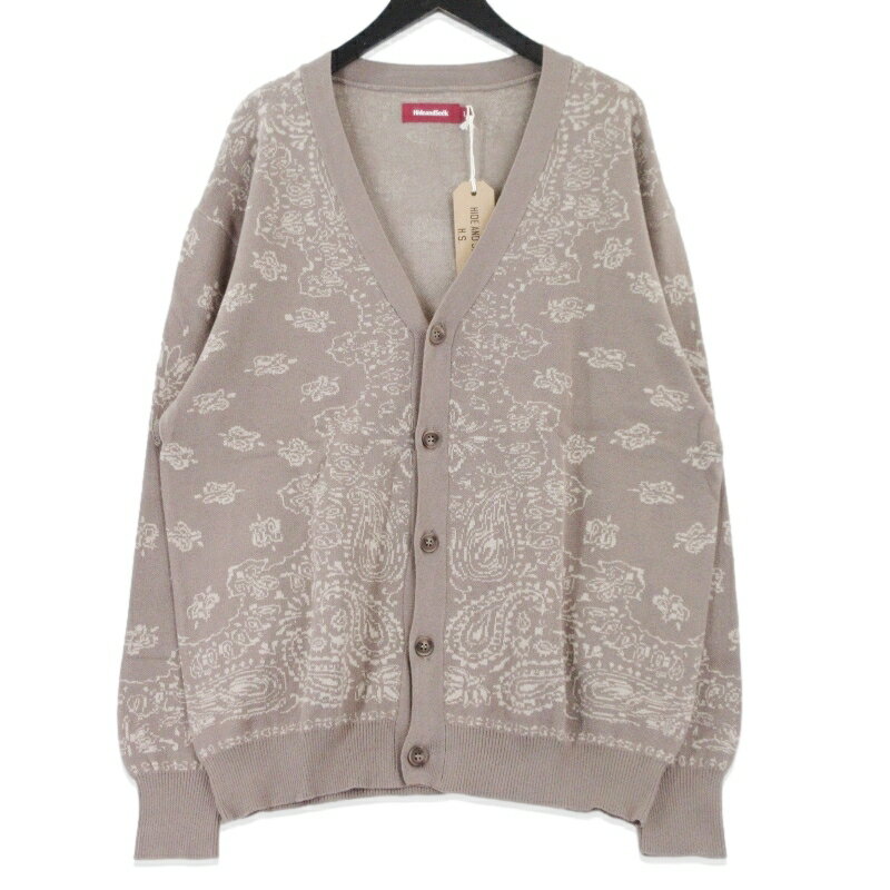 Rakuten - 【中古】未使用 HIDE AND SEEK ハイドアンドシーク Bandana Cardigan HC-030426 バンダナ カーディガン コットン 総柄 ベージュ L メンズ 99001044