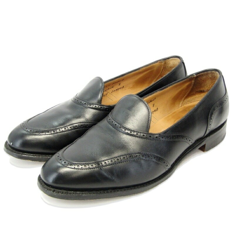 樂天商城 - 【中古】JOSEPH CHEANEY&SONS チーニー UK8F スリッポン HENDRICK 214ラスト カーフ レザーソール ブローグシューズ ブラック 黒 ローファー シューズ 35005650